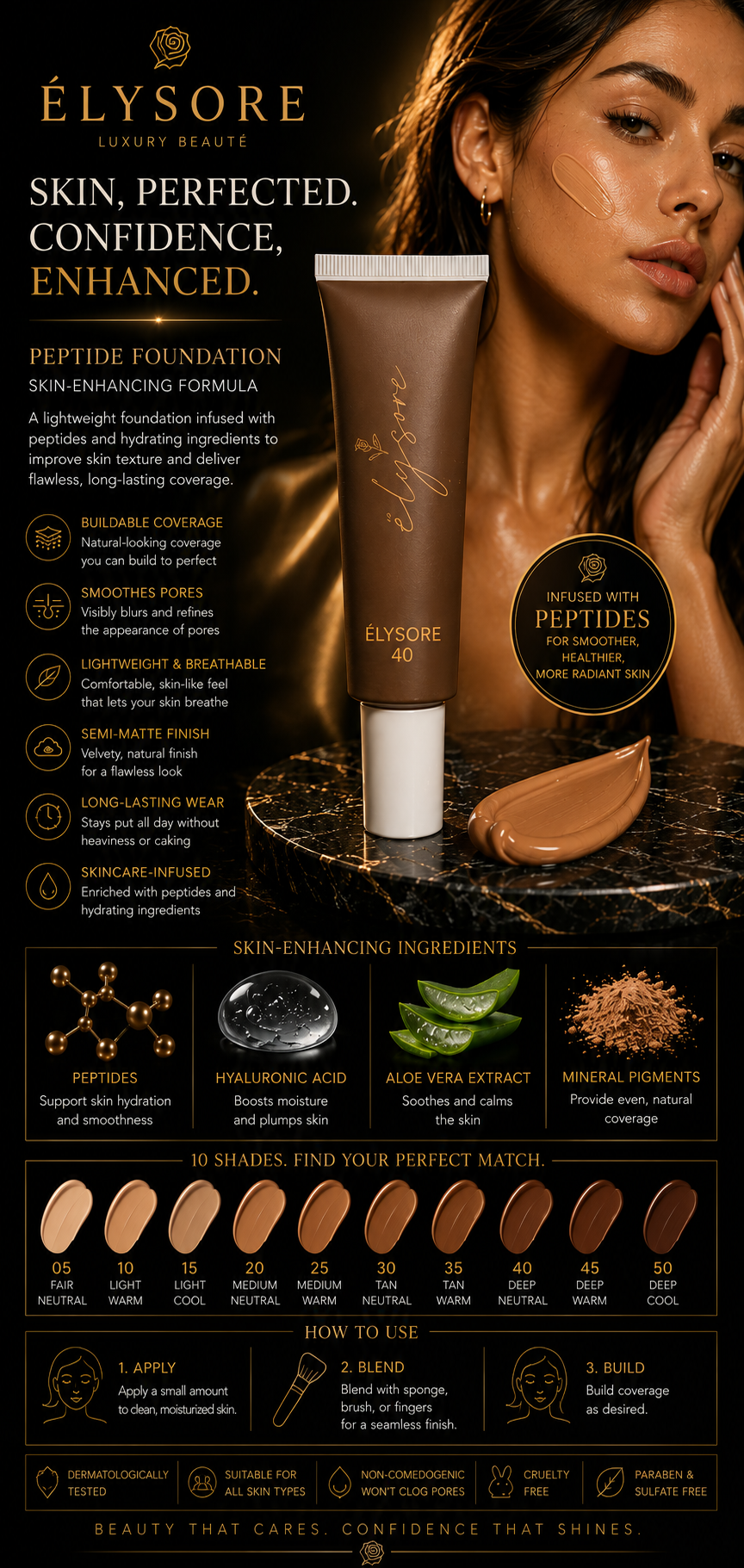 ÉLYSORE Foundation with Peptides, 40 Deep Neutral