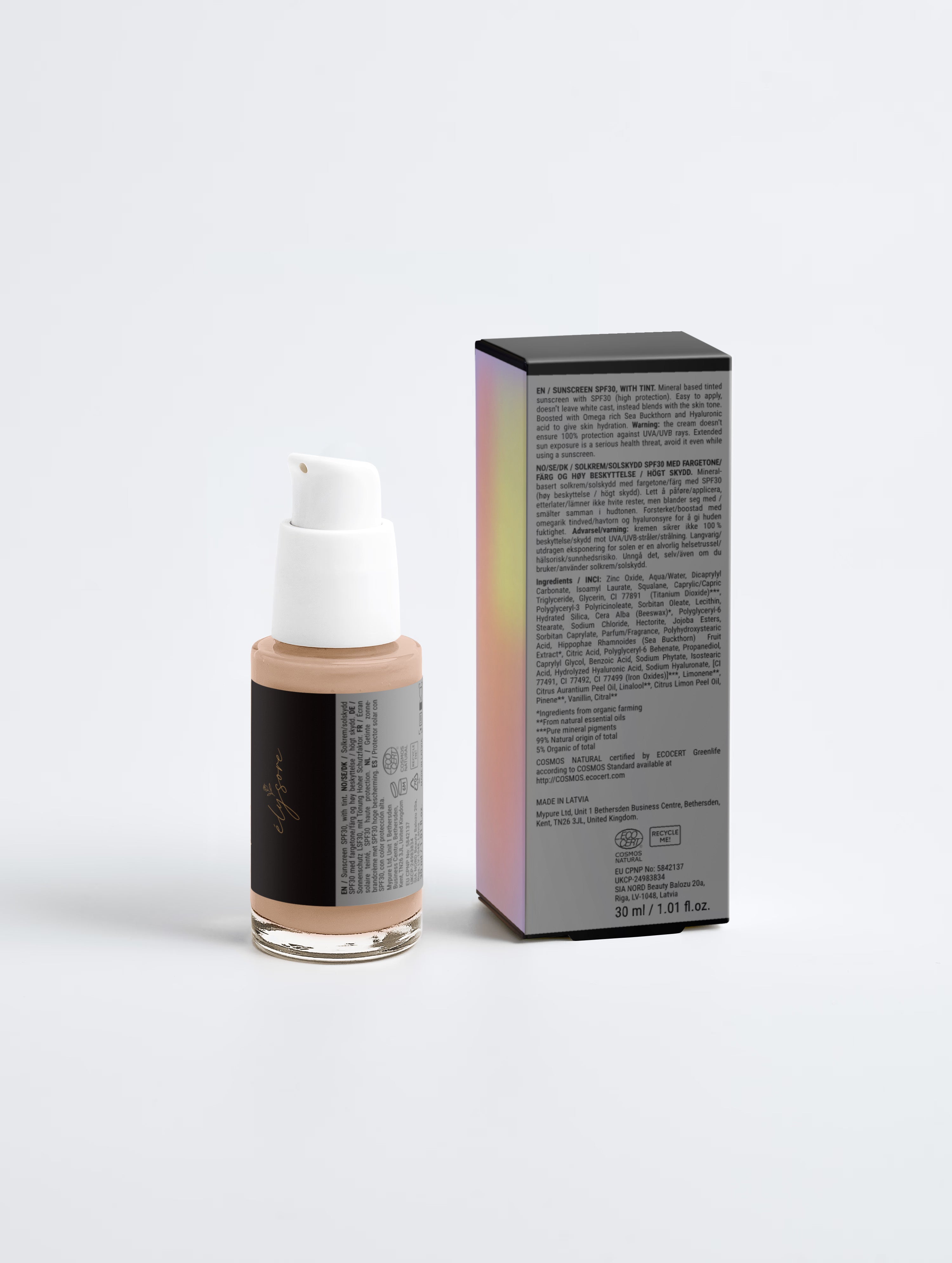 Sunscreen SPF30, with tint